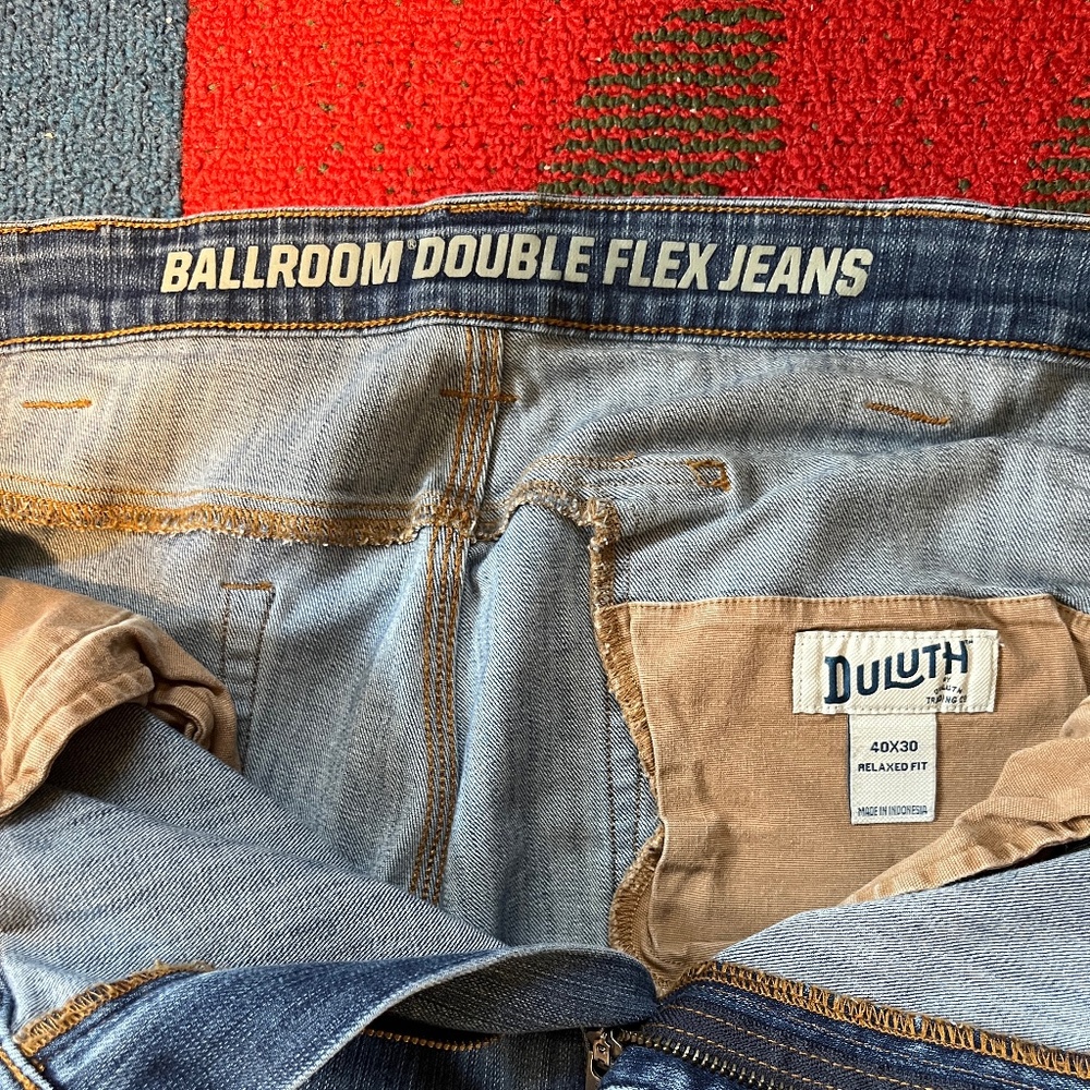 Duluth Trading Mens Ballroom Double Flex Jeans 40 x 30